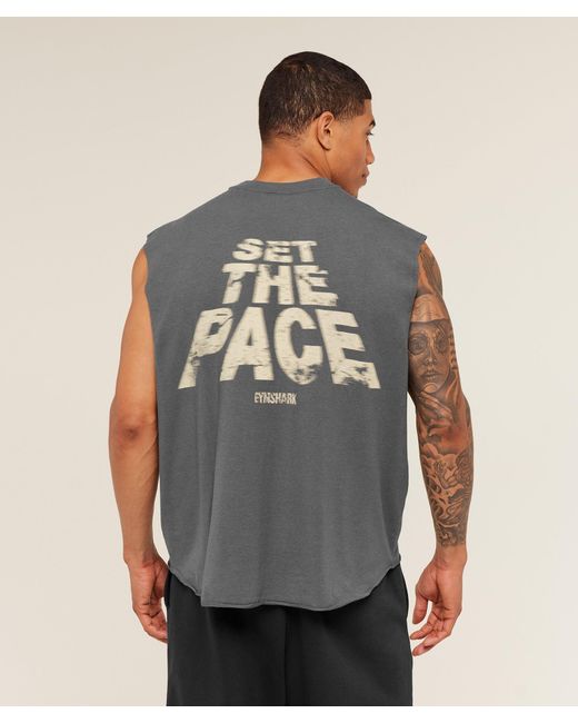 GYMSHARK Gray Set The Pace Tank for men