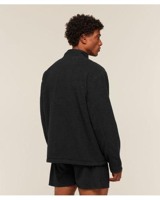 GYMSHARK Black Fleece Zip Through Jacket for men