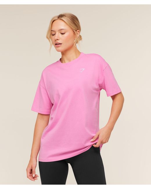 GYMSHARK Pink Training Oversized T-Shirt