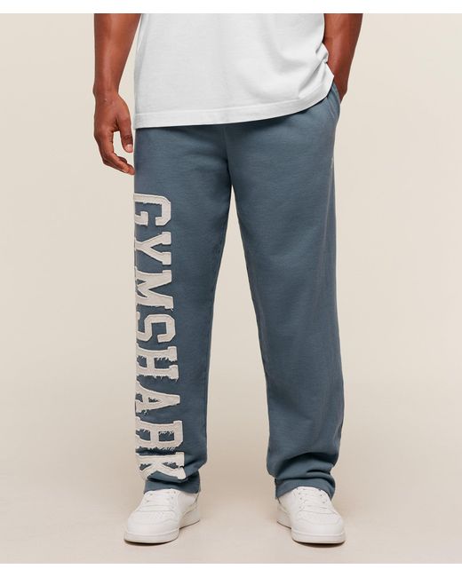 GYMSHARK Blue Applique Straight Leg Joggers for men