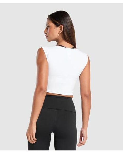 GYMSHARK White Everyday C&S Trend Crop Top