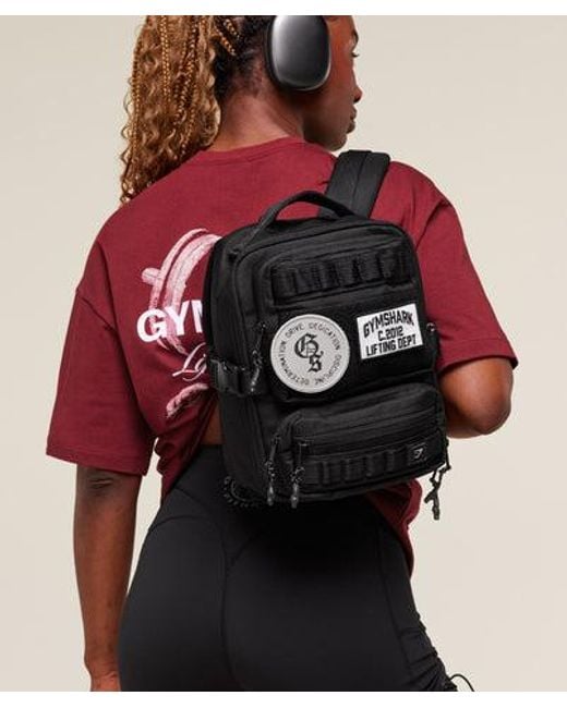 GYMSHARK Black Mini Tactical Backpack