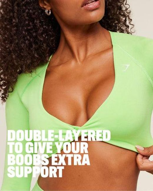 GYMSHARK Green Adapt Animal X Whitney Long Sleeve Crop Top