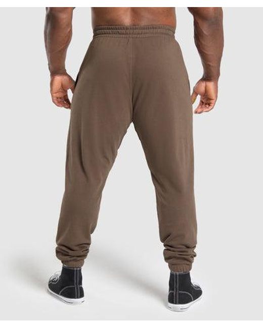 GYMSHARK Brown Essential Oversized Joggers for men