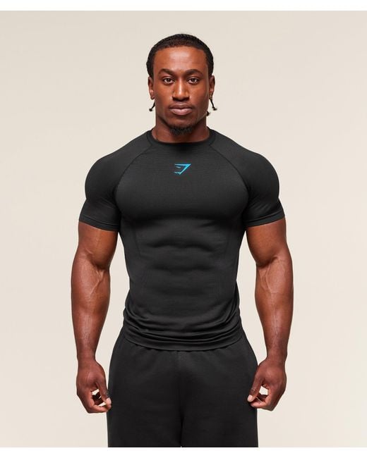 GYMSHARK Black Onyx 5.0 Seamless T-Shirt for men