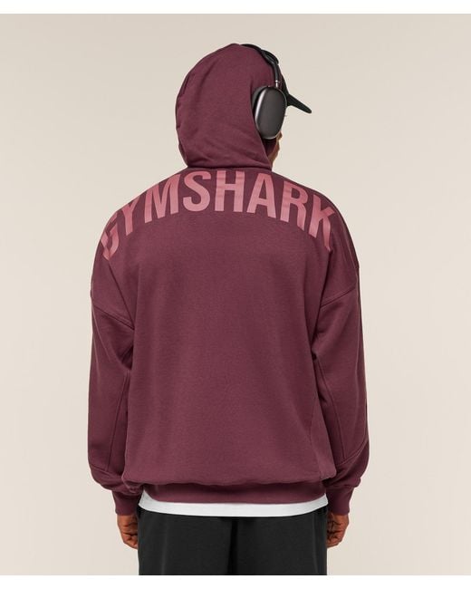 GYMSHARK Red Power Oversized Hoodie for men