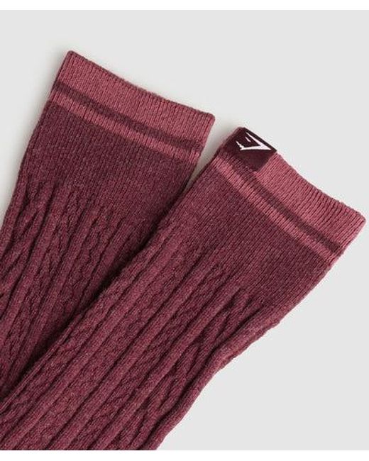 GYMSHARK Purple Rest Day Cable Socks
