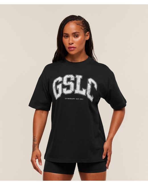 GYMSHARK Black Gslc Lifting Club Short Sleeve T-Shirt