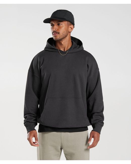GYMSHARK Black Rest Day Essentials Hoodie for men