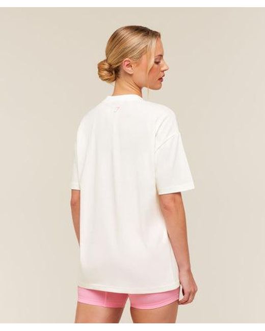 GYMSHARK White College Crest Graphic T-Shirt