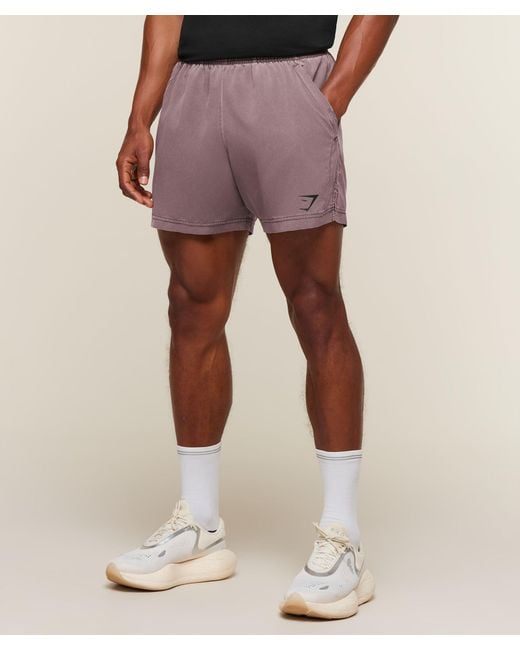 GYMSHARK Purple Sport Washed Shorts for men
