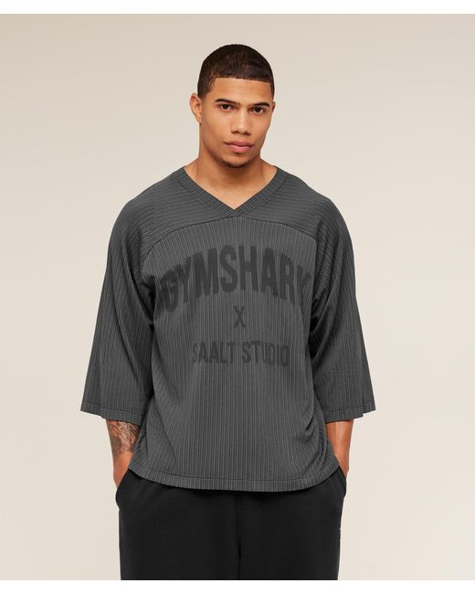 GYMSHARK Gray X Saalt Studios Seamless Jersey for men
