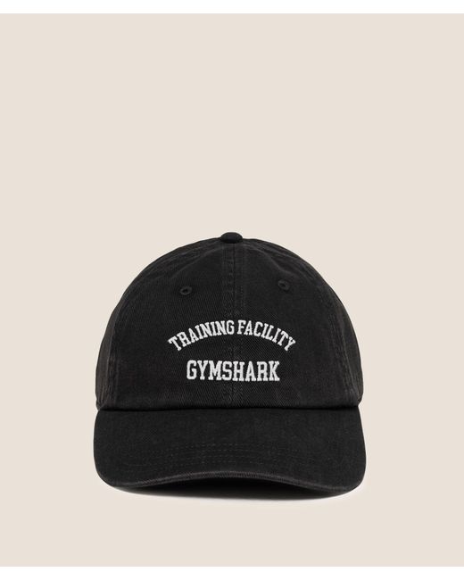 GYMSHARK Black Heavy Washed Cap