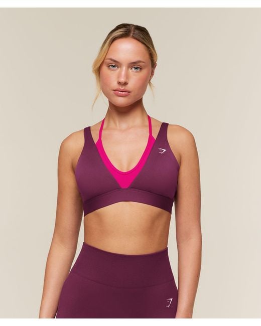 GYMSHARK Purple Double Layer Medium Support Sports Bra