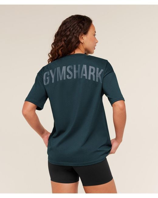 GYMSHARK Blue Power Oversized T-Shirt