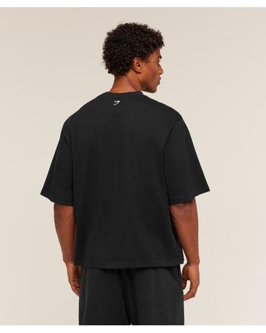 GYMSHARK Black Rep After Rep T-Shirt for men