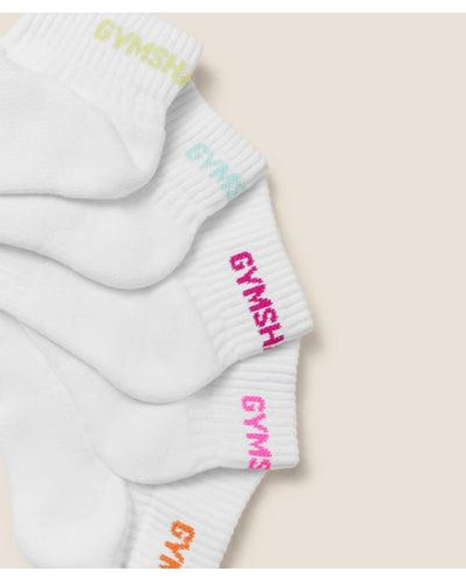 GYMSHARK Natural Quarter Socks 5Pk
