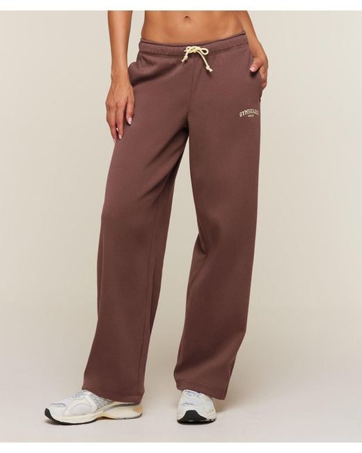 GYMSHARK Brown Cosy Campus Pants Tall