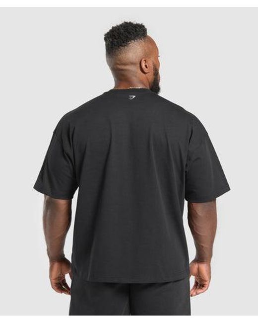 GYMSHARK Black Doberman Graphic T-Shirt for men