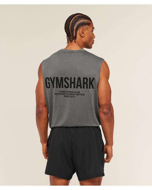 GYMSHARK Gray Conditioning Club Washed Tank for men
