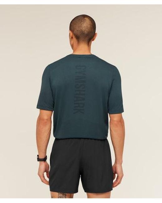 GYMSHARK Blue Lightweight Seamless T-Shirt for men