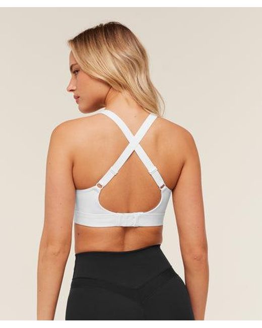 GYMSHARK White High Support Ruched Sports Bra