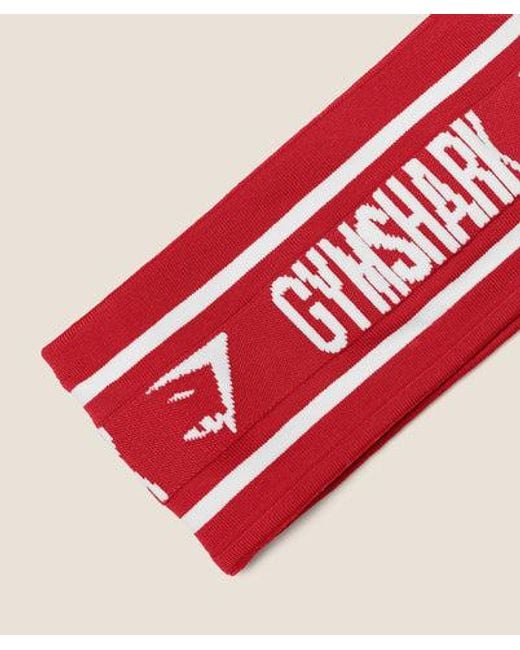 GYMSHARK Red Diffuse Logo Headband