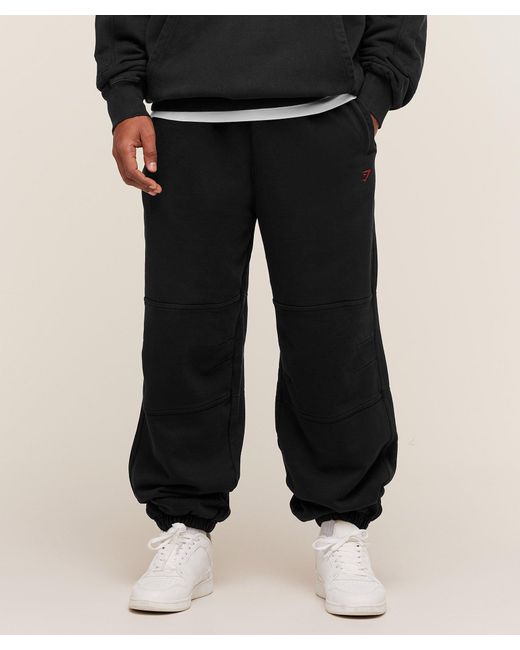 GYMSHARK Black Premium Heavyweight Joggers for men