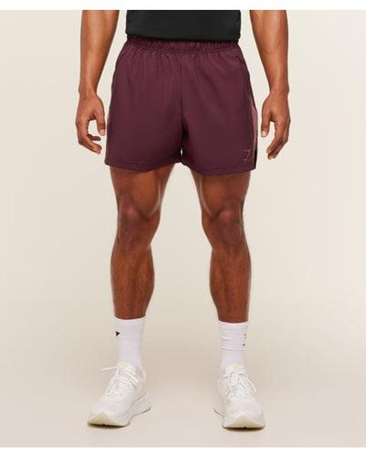 GYMSHARK Red Sport 5" Shorts for men