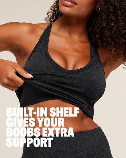 GYMSHARK Black Adapt Animal X Whitney Tank Top With Shelf