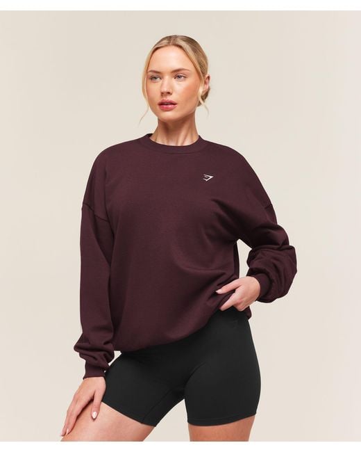 GYMSHARK Purple Training Oversized Fleece Sweatshirt