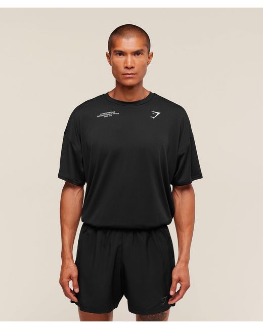 GYMSHARK Black Conditioning Club Oversized T-Shirt for men