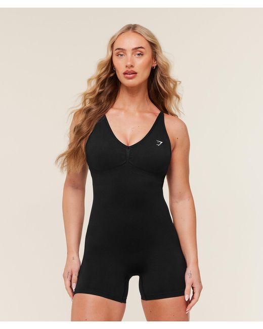 GYMSHARK Black Lift Seamless Strappy All
