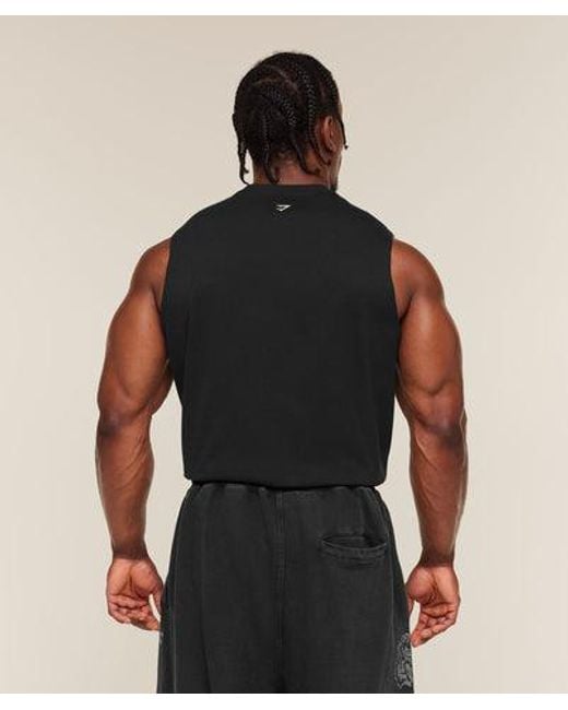 GYMSHARK Black Training Graphic Tank for men