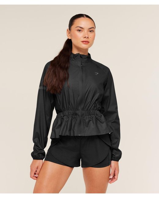 GYMSHARK Black Running Elite Windproof Jacket