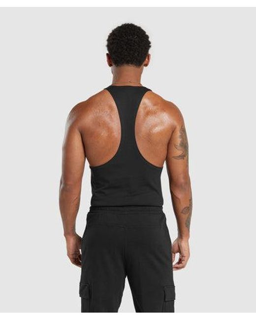 GYMSHARK Black React Stringer for men