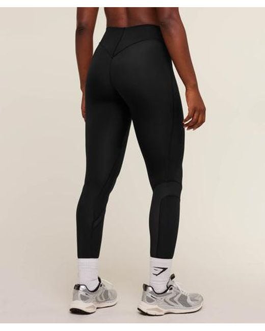 GYMSHARK Black Mesh Panel Leggings