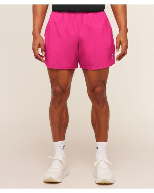 GYMSHARK Pink Arrival 5" Shorts for men