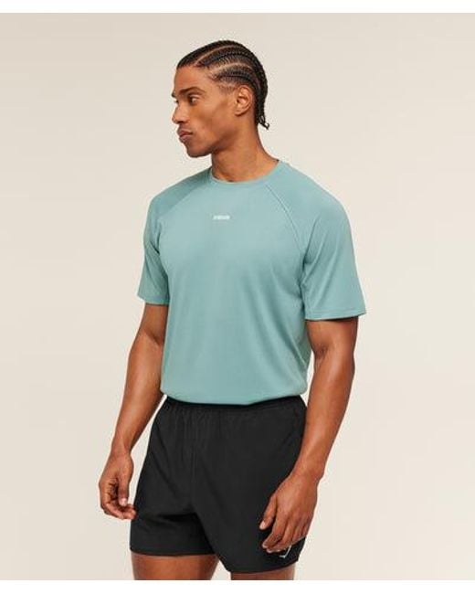 GYMSHARK Blue Train T-Shirt for men