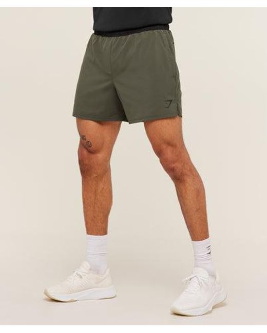 GYMSHARK Green Arrival Contrast Shorts for men
