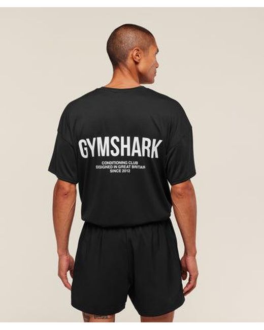 GYMSHARK Black Conditioning Club Oversized T-Shirt for men
