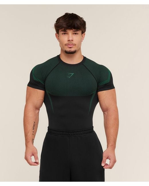GYMSHARK Green Onyx 5.0 Seamless T-Shirt for men