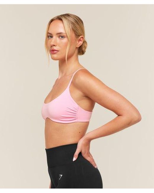 GYMSHARK Red Flutter Micro Sports Bra