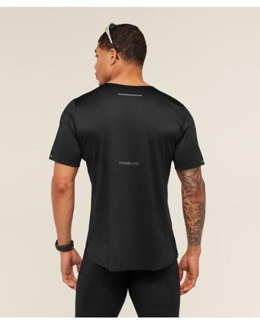 GYMSHARK Black Running Elite T-Shirt for men