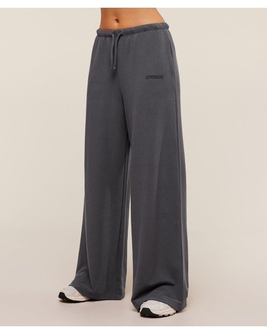 GYMSHARK Gray Waffle Wide Leg Pants