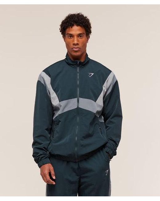 GYMSHARK Blue Retro Track Jacket for men