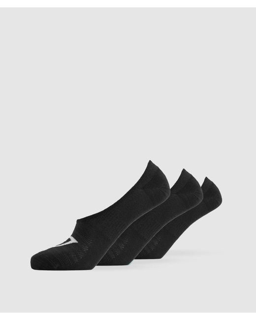 GYMSHARK Black No Show Socks 3Pk
