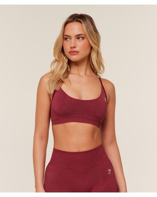 GYMSHARK Red Washed Sports Bra
