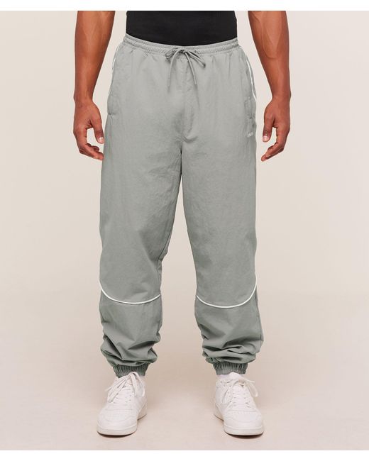 GYMSHARK Gray Retro Shell Track Pants for men