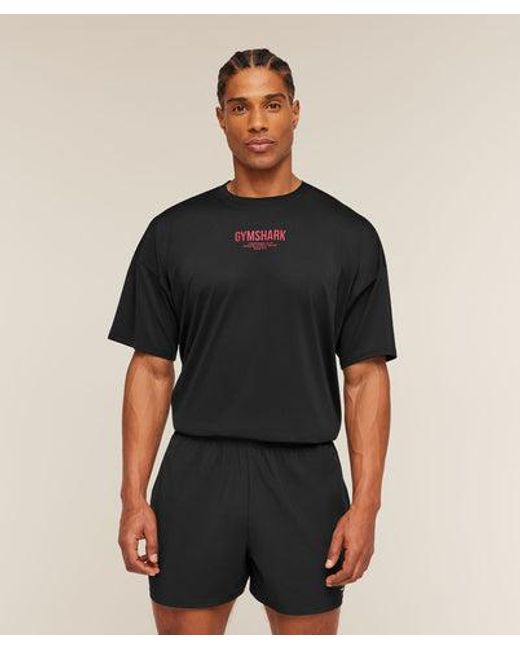 GYMSHARK Black Chrome Graphic T-Shirt for men